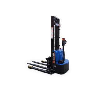 Fully powered electric straddle stacker HE-S12/3, 3.000 mm lift, WLL 1.200 kg, SolidHub - Image 1